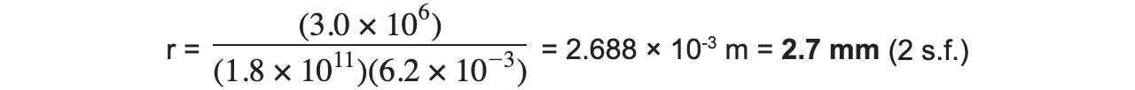 Motion of a Charged Particle in a Uniform Magnetic Field Worked Example equation 4