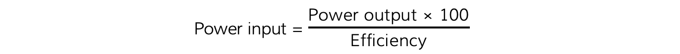 Worked Example Power Input Equation